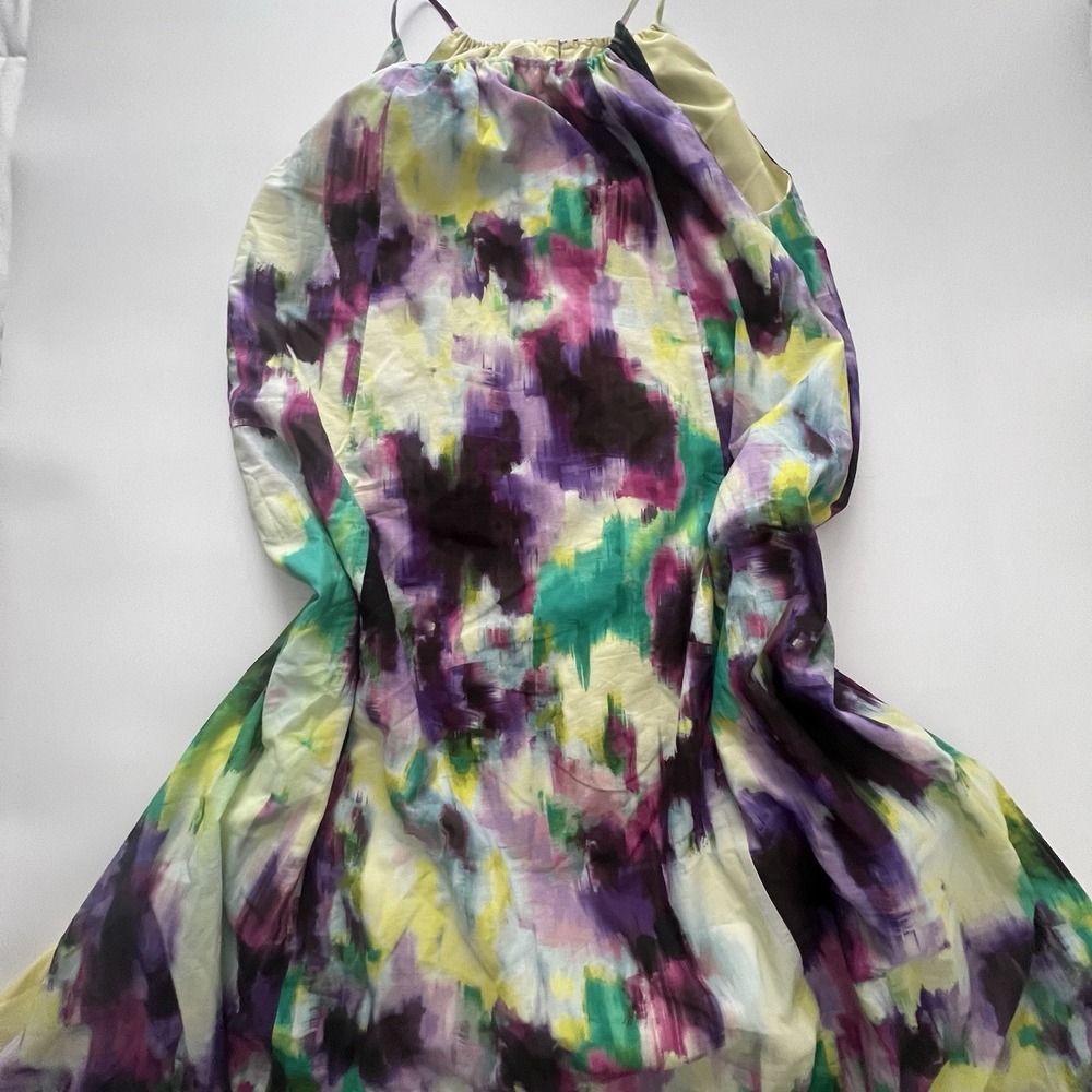 NWT 100% Cotton Lane Bryant Maxi Dress Watercolor Boho Trippy Artsy 10/12Petite - Picture 3 of 13